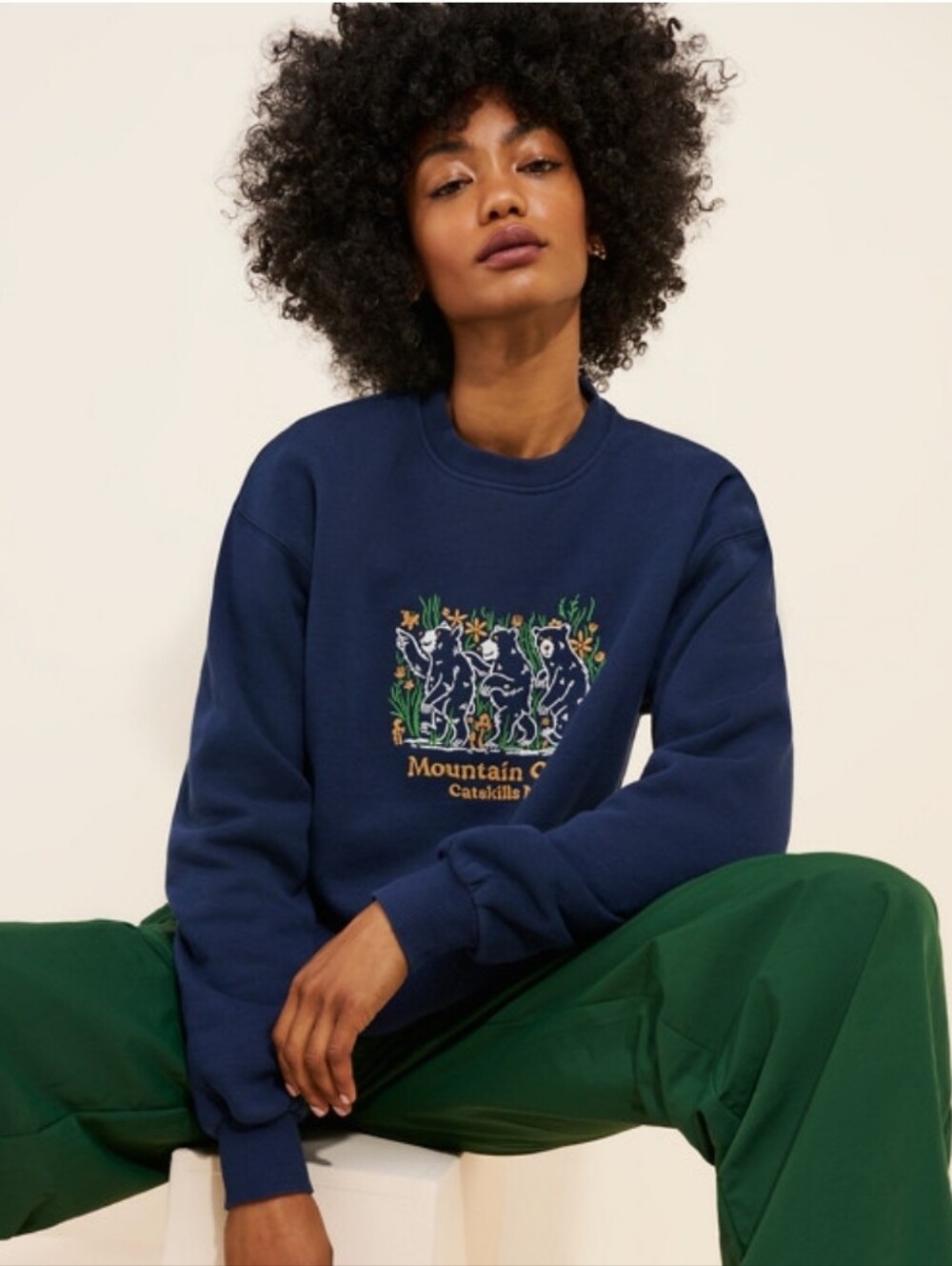 Parks Project Catskills Bear Buds Embroidered Crewneck Sweatshirt